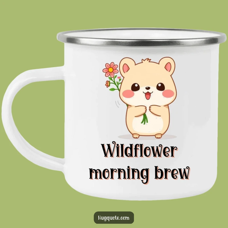 Funny Animal Flower Camping Mug: Sip Joy Outdoors with Cheerful Blooms
