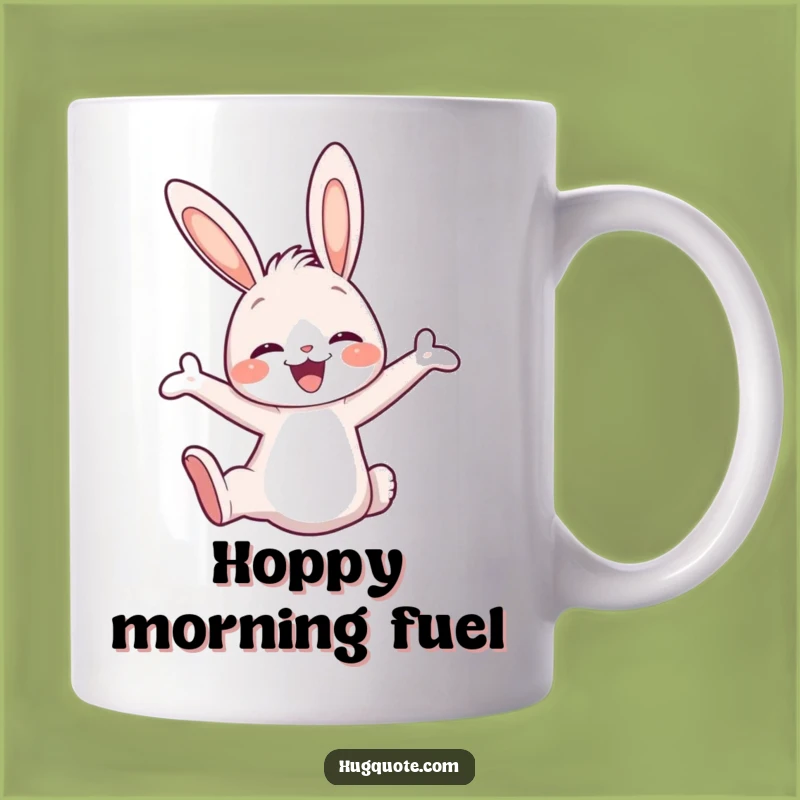 Funny Bunny Leap Mug, Joyful Character Gift for Hoppy Mornings