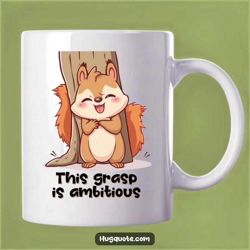 Funny Kawaii Squirrel Hugging Fail Mug - Hilarious Animal Coffee Cup Gift