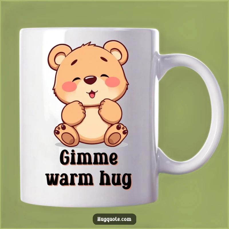 Funny Bear Hug Mug: Brave Cub Offers Comfort, Perfect Funny Gift