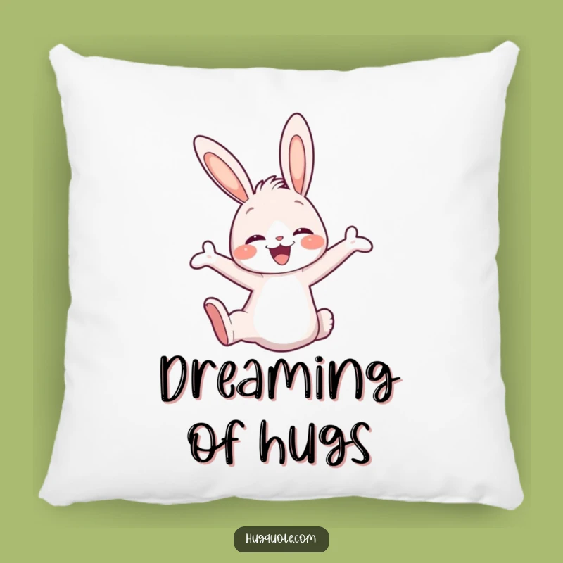Funny Bunny Hug Pillow, Cozy Leaping Character Cushion for Cheerful Naps