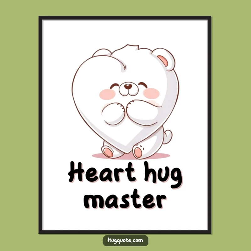 Funny Bear Marshmallow Heart Hug Digital Art: Instant Joyful Decor!