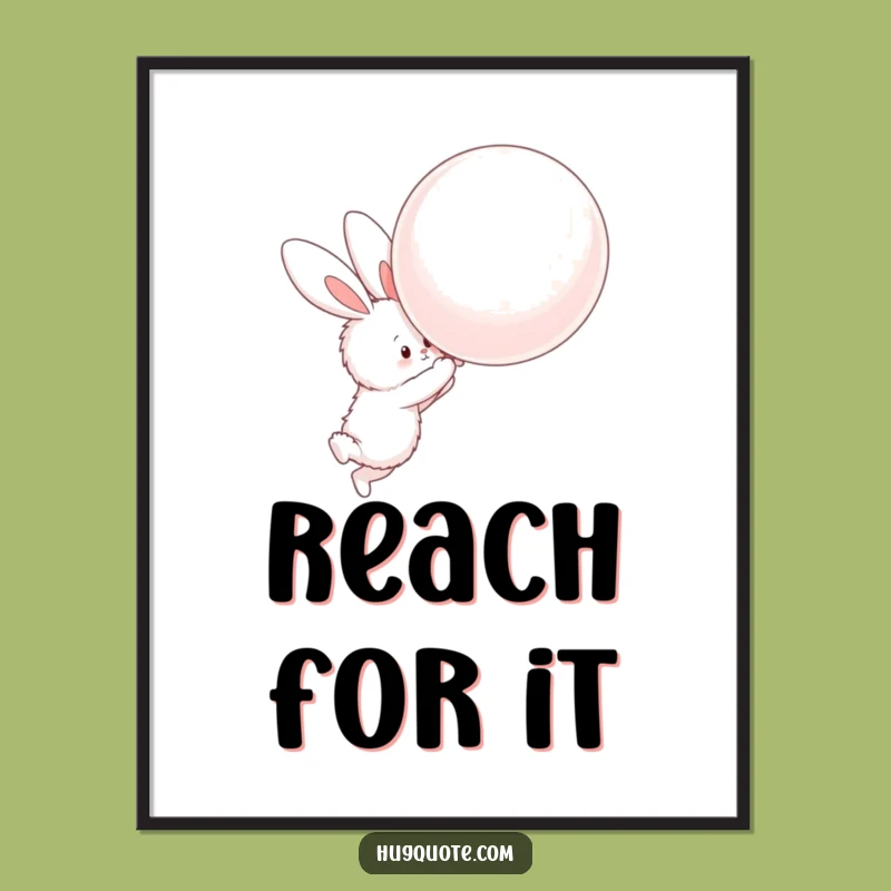 Funny Bunny Balloon Hug Digital Art: Instant Adorable Decor!