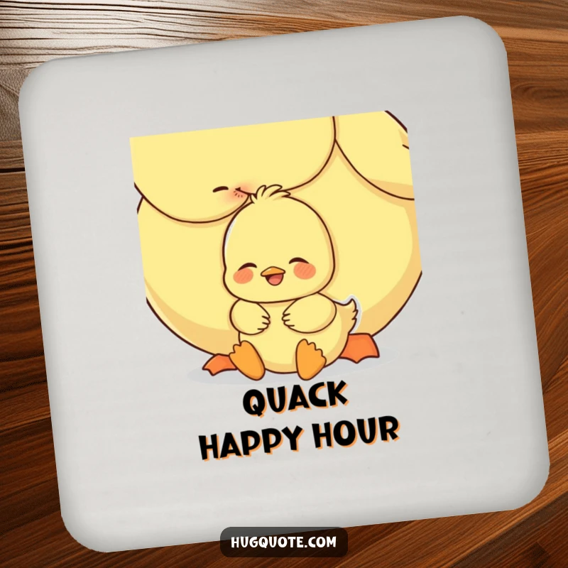 Funny duckling coaster with a sweet embrace between two ducks, offering stylish and humorous protection for drink surfaces.