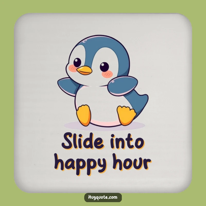 Funny Penguin Belly Slide Drink Coaster: Cartoon Protection Gift