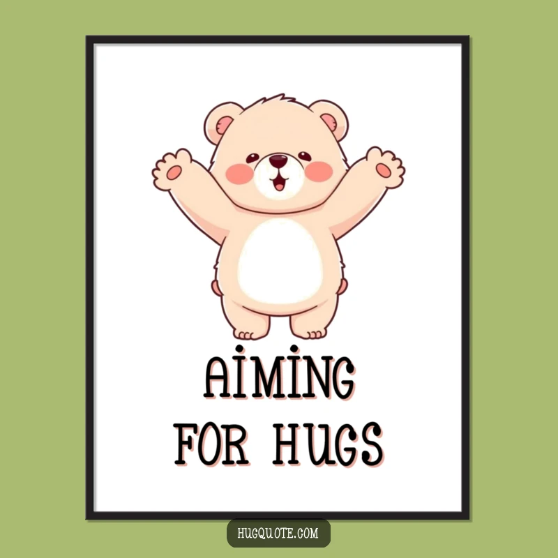 Funny Bear Hug Poster: Fluffy Bear Hugs Air Art - Hilarious Wall Decor!