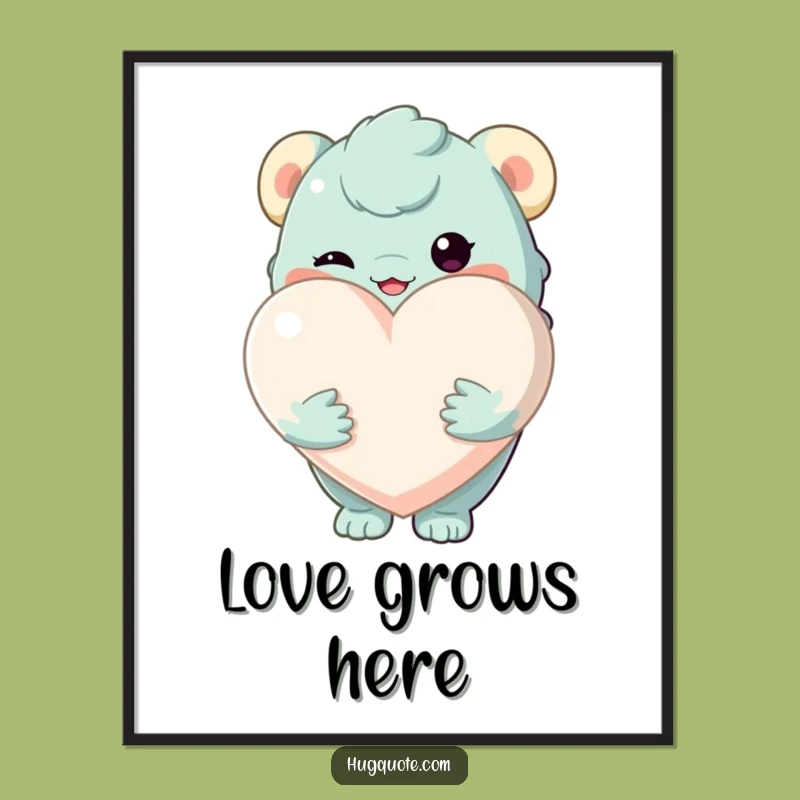 Funny Creature Heart Poster: Decorate Your Walls with Love and Affection