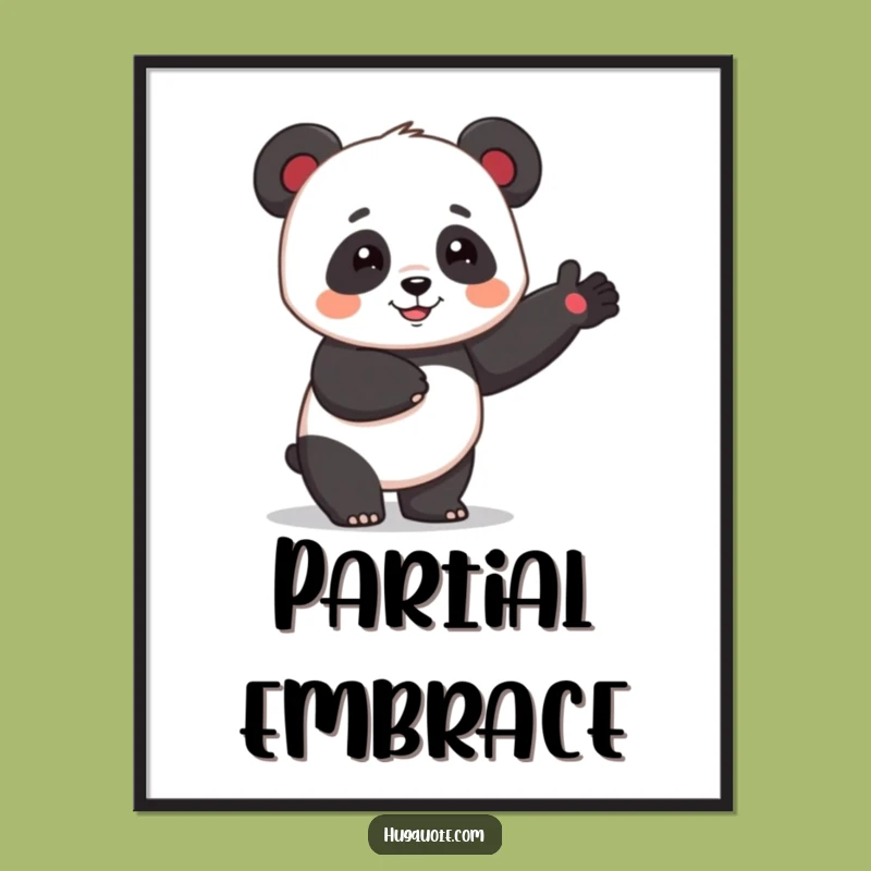 Funny Panda Hug Poster: Adorable Cartoon Wall Art Gift