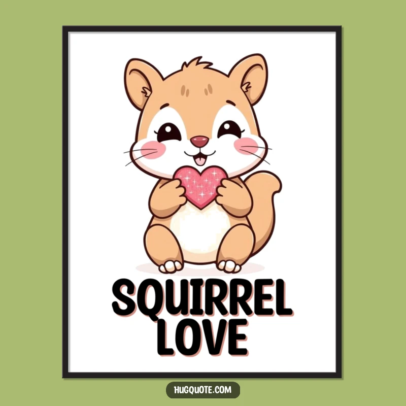 Funny Squirrel Heart Poster: Adorable Wall Art!