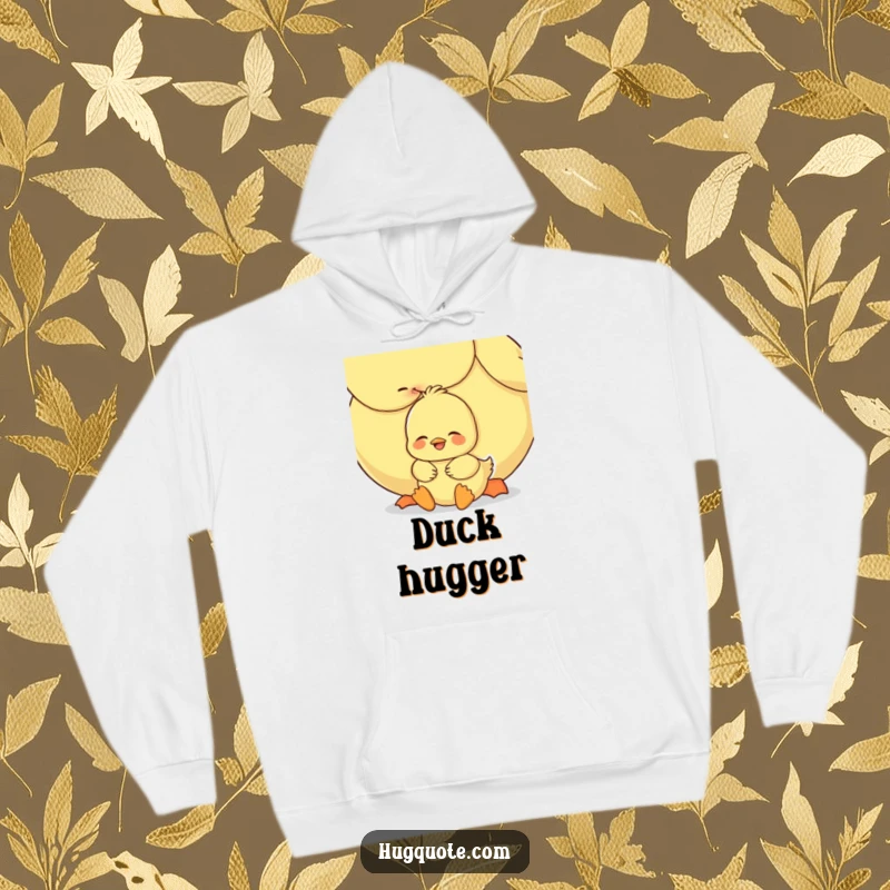 Funny duckling hoodie featuring a sweet embrace between two ducks, offering warmth, comfort, and irresistibly cute affection.