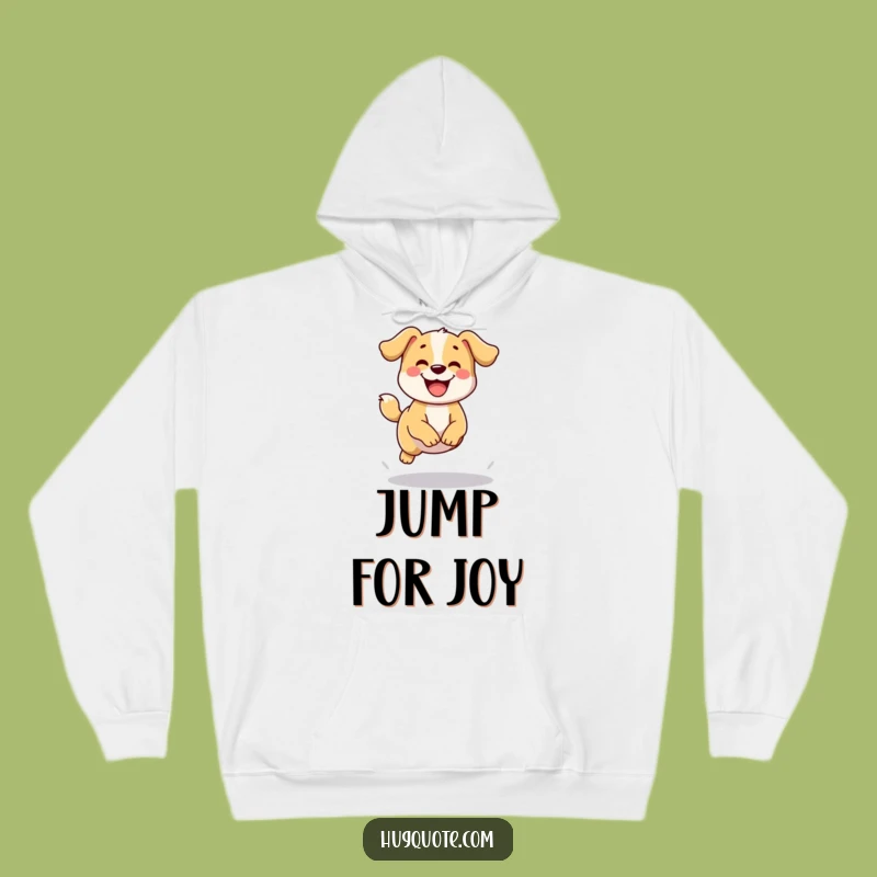 Funny Dog Jump Hoodie: Cozy Pup Wags Tail - Warm & Cheerful!