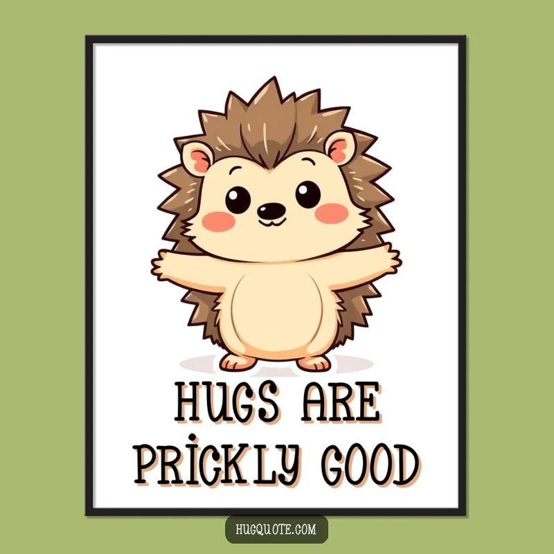 Cute Free Printable Wall Art: Hedgehog Hug - Downloadable Decor