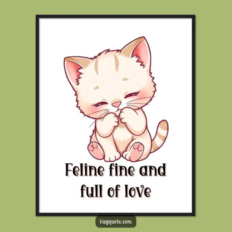 Free Printable Kitten Cuddle Wall Art - Cute Downloadable Decor Gift