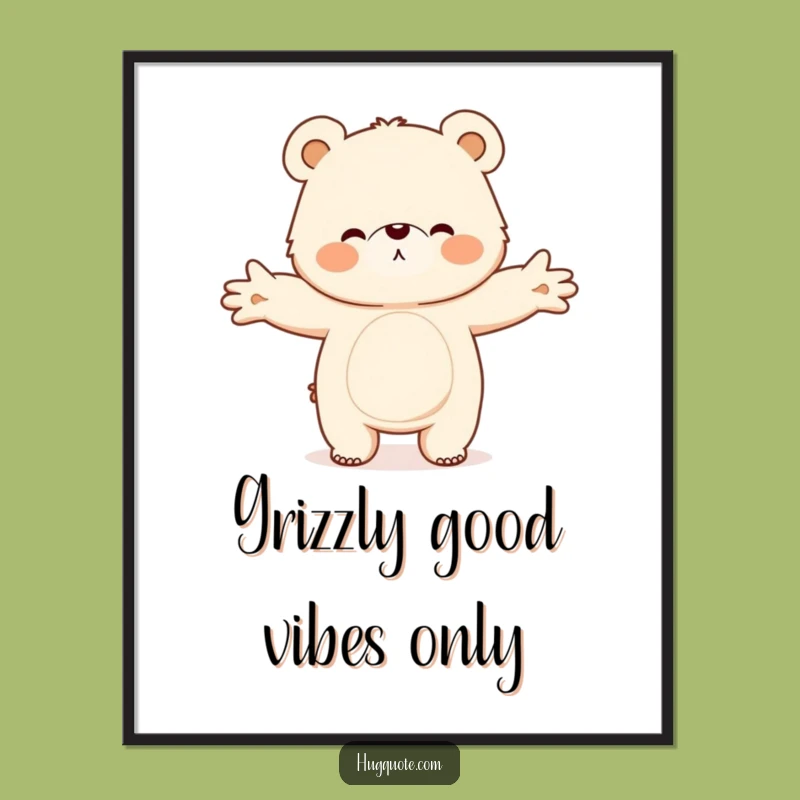 Free Printable Bear Hug Wall Art - Funny Downloadable Decor Gift