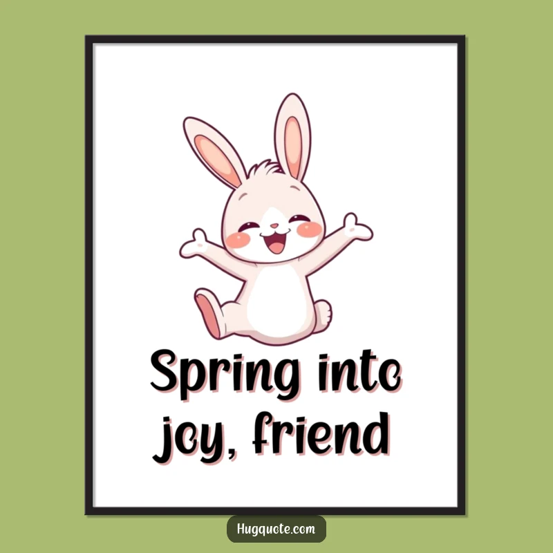 Free Printable Bunny Joy Wall Art - Whimsical Downloadable Decor Gift