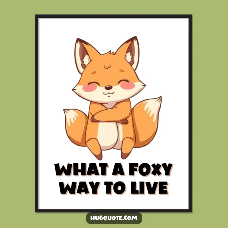 Free Printable Fox Hug Wall Art - Playful Downloadable Decor Gift