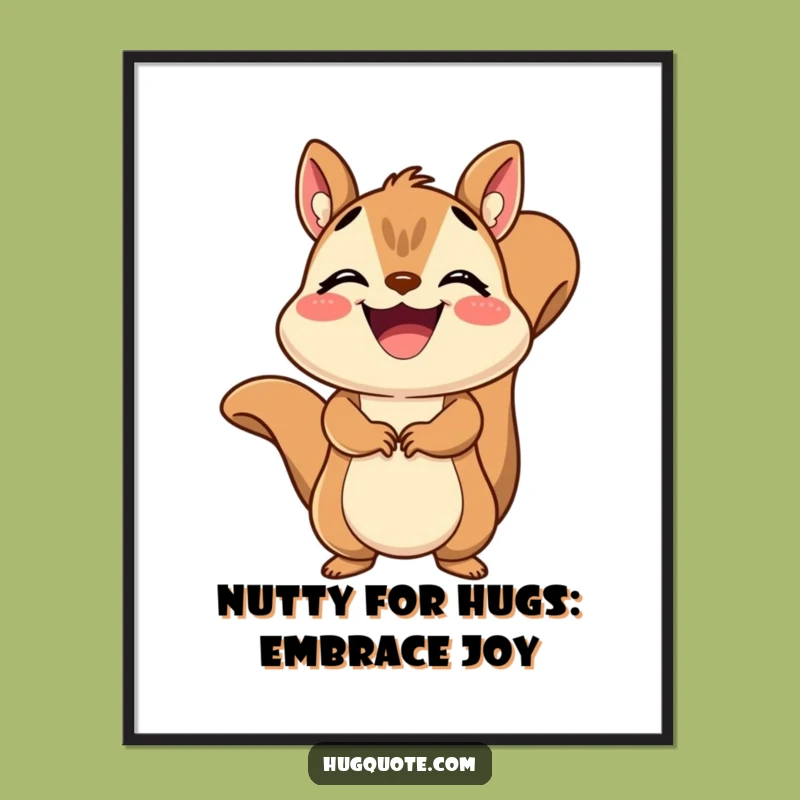 Free Printable Wall Art: Squirrel Hug for Funny, Downloadable Decor