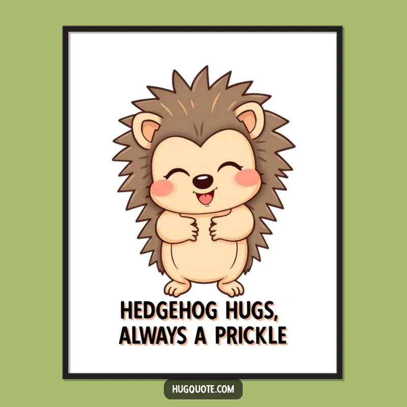 Free Printable Hedgehog Hug Wall Art: Funny Downloadable Decor