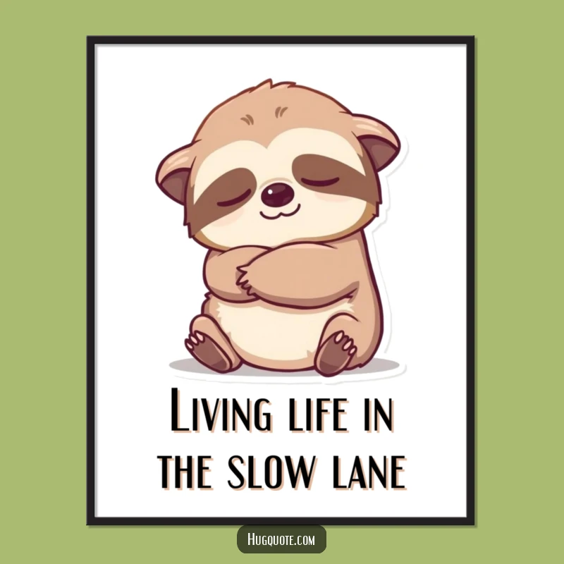 Funny Free Printable Sloth Art: Gentle Embrace, Downloadable Decor