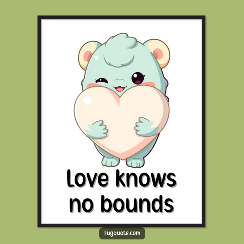 Free Printable Wall Art: Heart-Holding Creature Downloadable Art