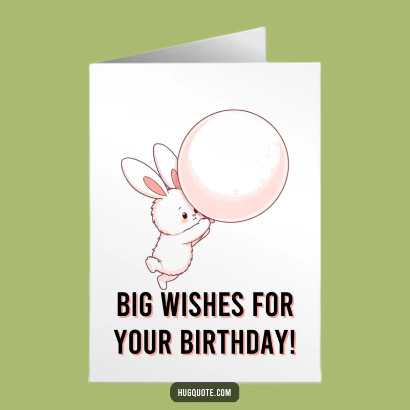 Free Printable Birthday Card: Funny Bunny Balloon Hug, Downloadable Joyful Gift