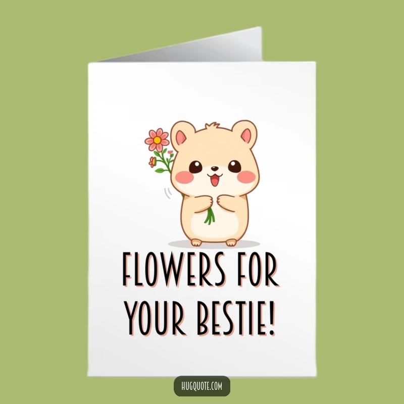 Free Printable Birthday Card: Cute Round Animal Flower Gift, Funny Downloadable Greeting