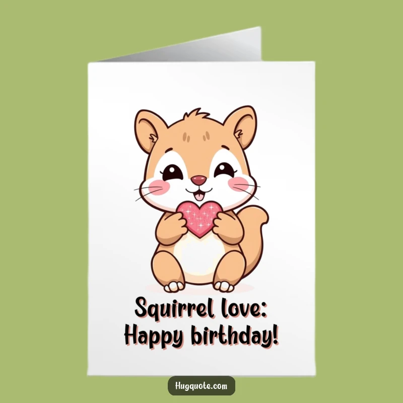 Free Printable Birthday Card: Funny Squirrel Love, Downloadable Heartfelt Gift