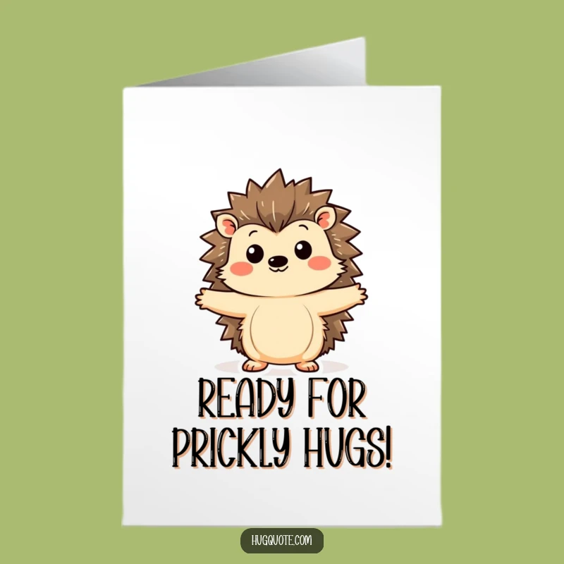 Free Printable Birthday Card: Hedgehog Hug - Downloadable Cute Gift