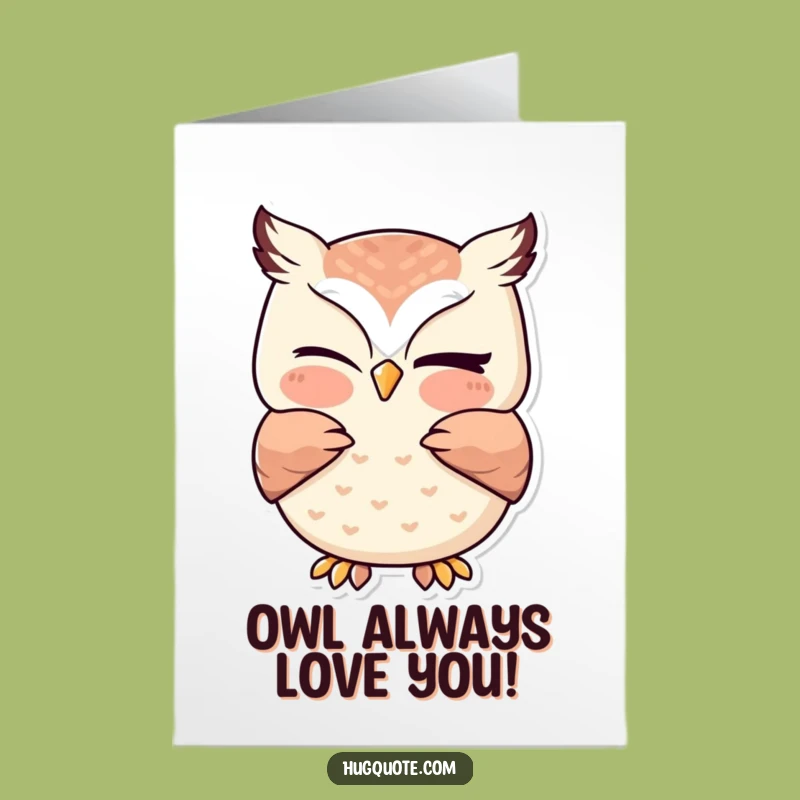 Free Printable Birthday Card: Sweet Owl Hug - Downloadable Cute Gift