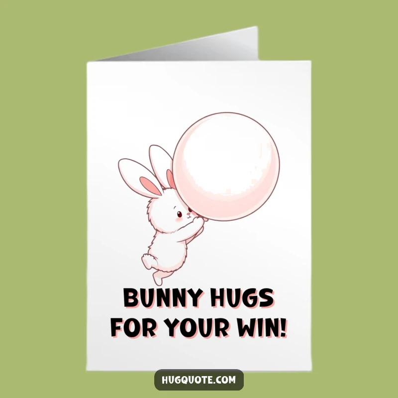 Free Printable Congrats Card: Bunny Balloon Dream, Downloadable Celebration Gift