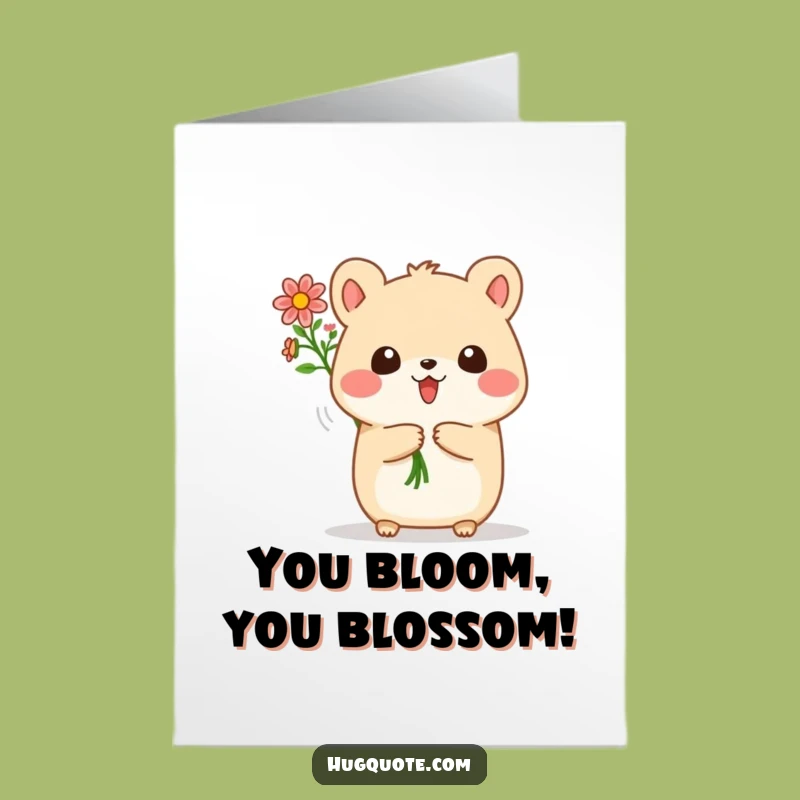 Free Printable Card: Happy Animal Flower Bouquet, Congratulations Downloadable, Funny Gift