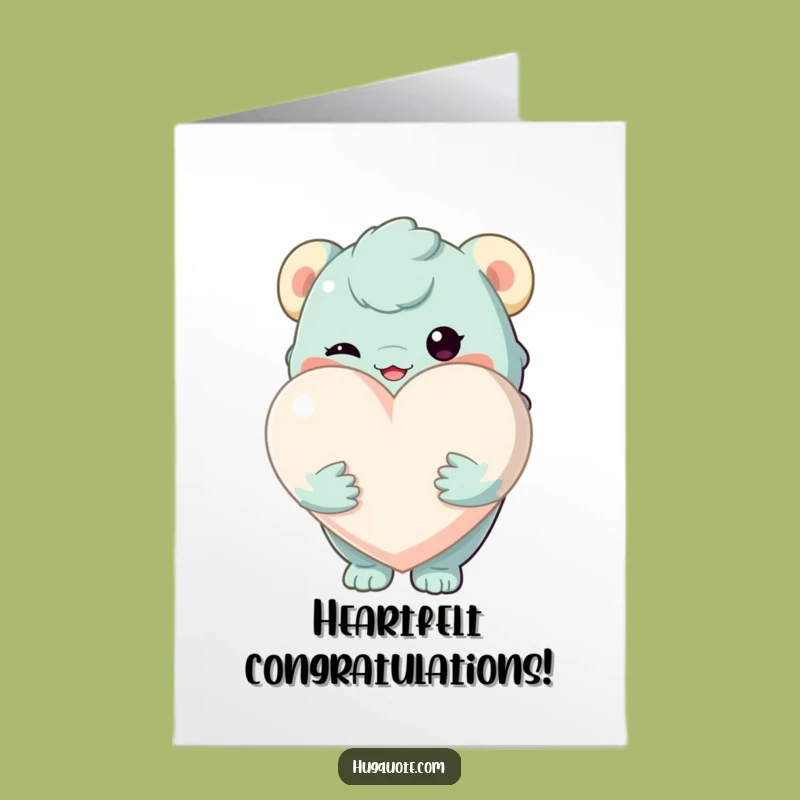 Free Printable Congrats Card: Creature's Heartfelt Gift Downloadable
