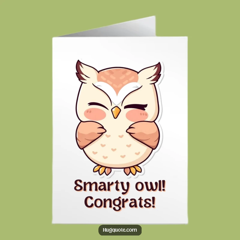 Free Printable Congrats Card: Adorable Owl Hug - DIY Downloadable