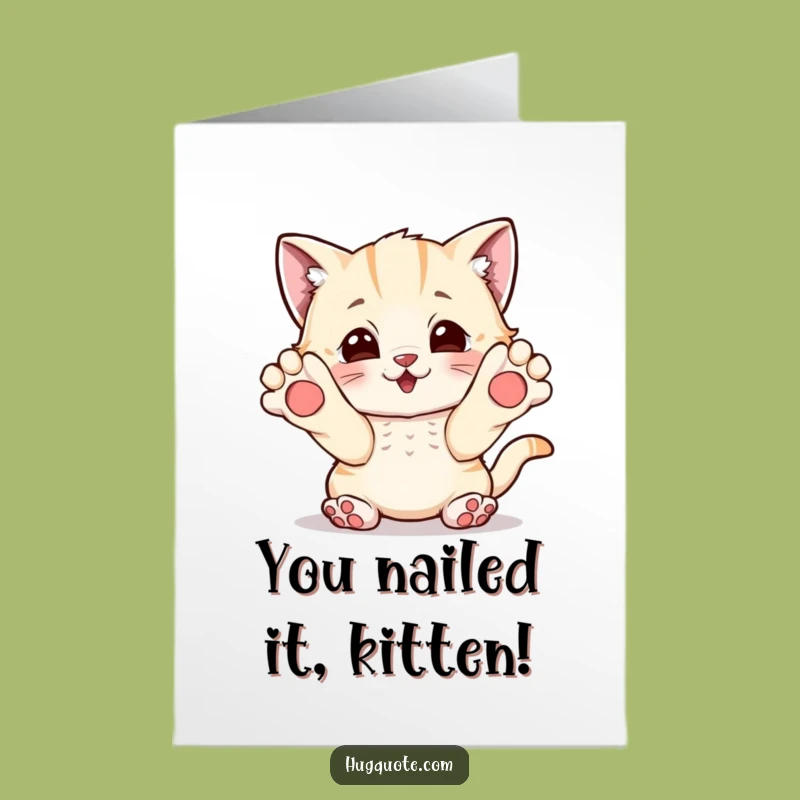 Free Printable Congrats Card: Kitten Hug Funny Downloadable Gift