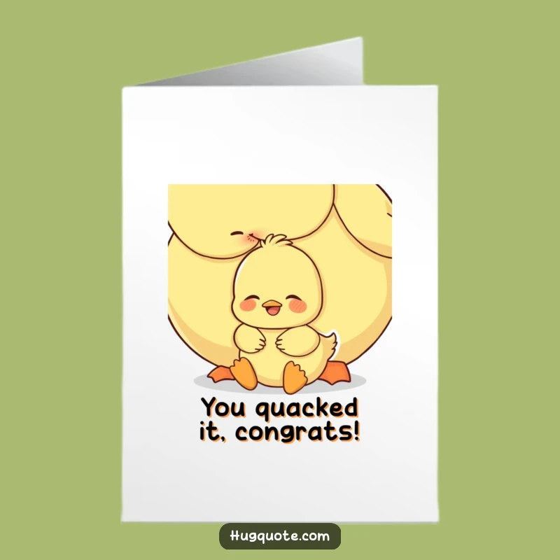 Free Printable Congrats Card: Happy Ducklings Embrace Downloadable Celebration