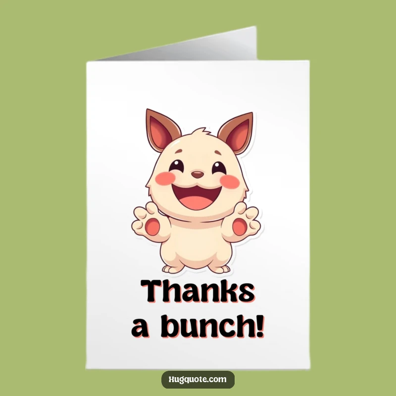 Free Printable Thank You Card: Creature's Grateful Paws Downloadable