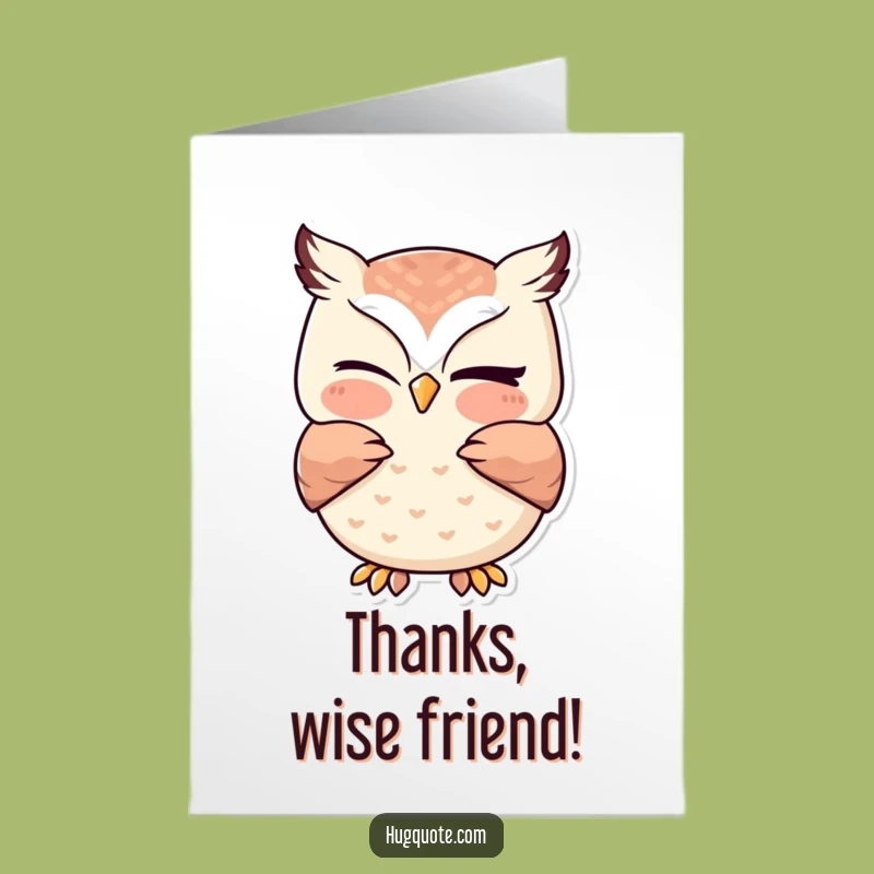 Free Printable Thank You Card: Cute Owl Hug - Print at Home