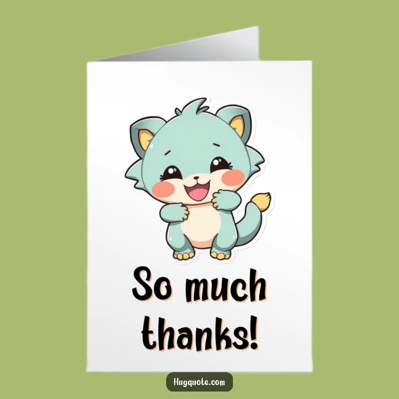 Free Printable Thank You Card: Creature's Energetic Hug