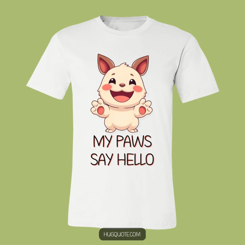 Funny Creature Paws T-Shirt: Wear Your Joy with this Adorable Smiling Friend