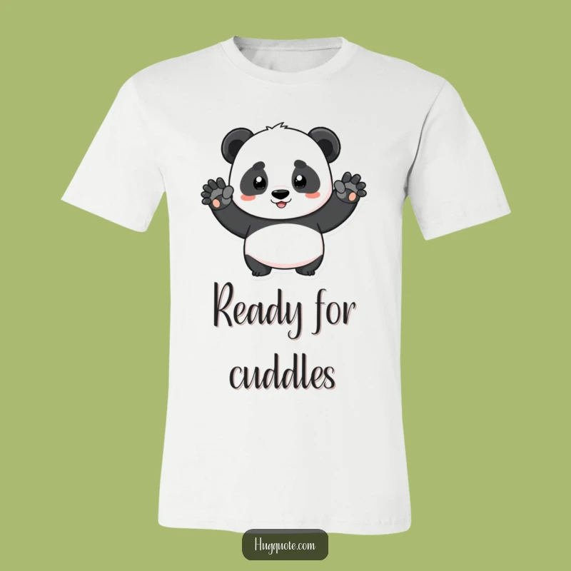 Funny Determined Panda Squeeze T-Shirt - Hilarious Hugging Panda Tee
