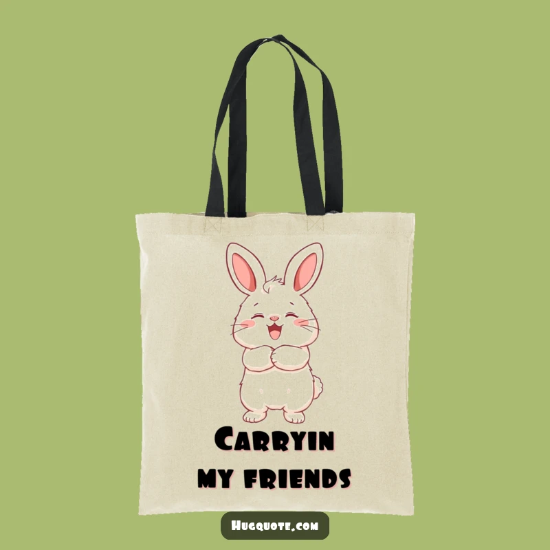 Funny Bunny Hug Tote Bag: Carry Your Warmth and Joy