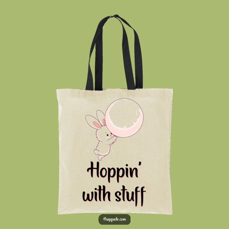 Funny Bunny Balloon Hug Tote Bag: Carry Your Cute Humor!